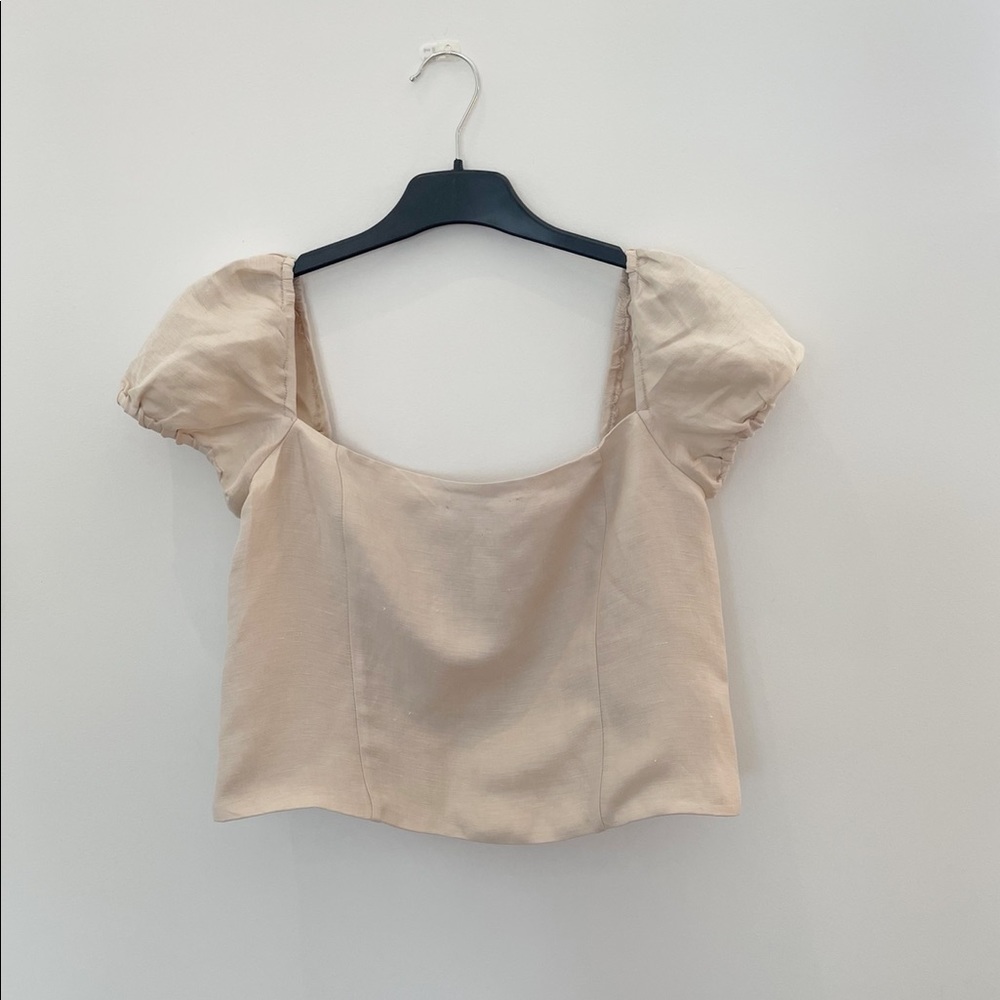 J.Crew Squareneck Linen-Cupro Top
